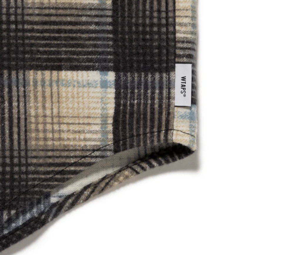 WTAPS TXT 02 / LS / COTTON. FLANNEL. TEXTILE. OF 261TQDT-SHM02