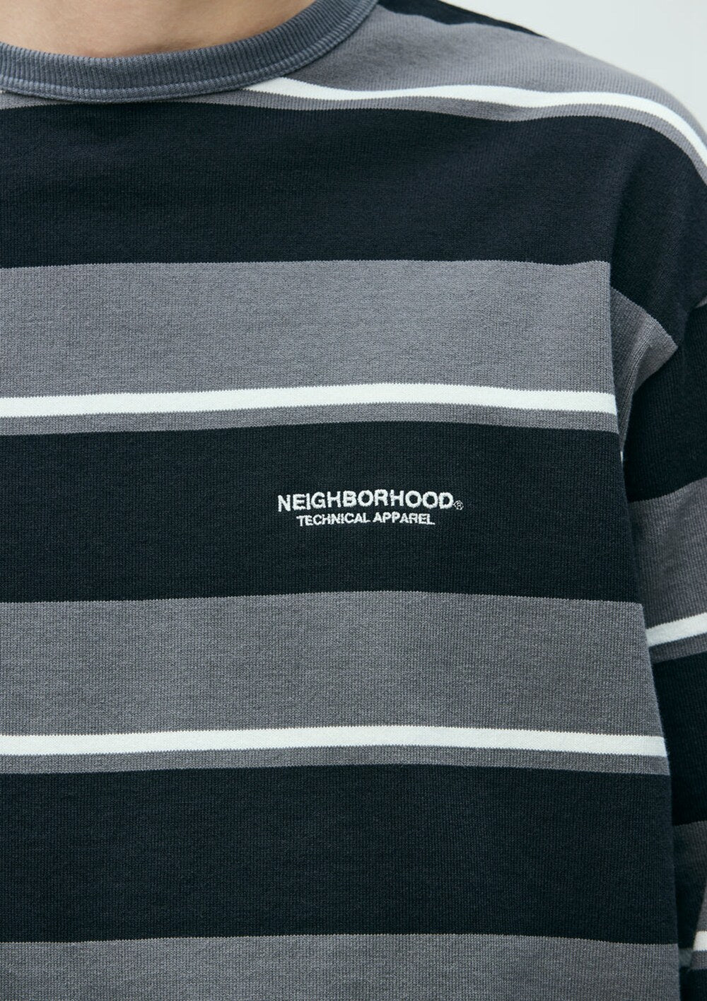 NEIGHBORHOOD BORDER CREW NECK LS 261UWNH-CSM12