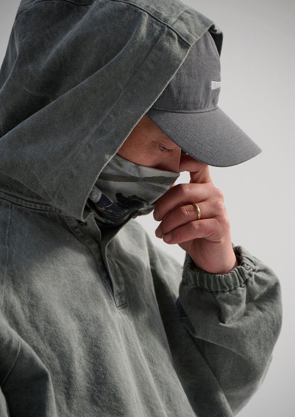 DESCENDANT MOLE HOODED LS SHIRT PIGMENT DYE 262WVDS-SHM04