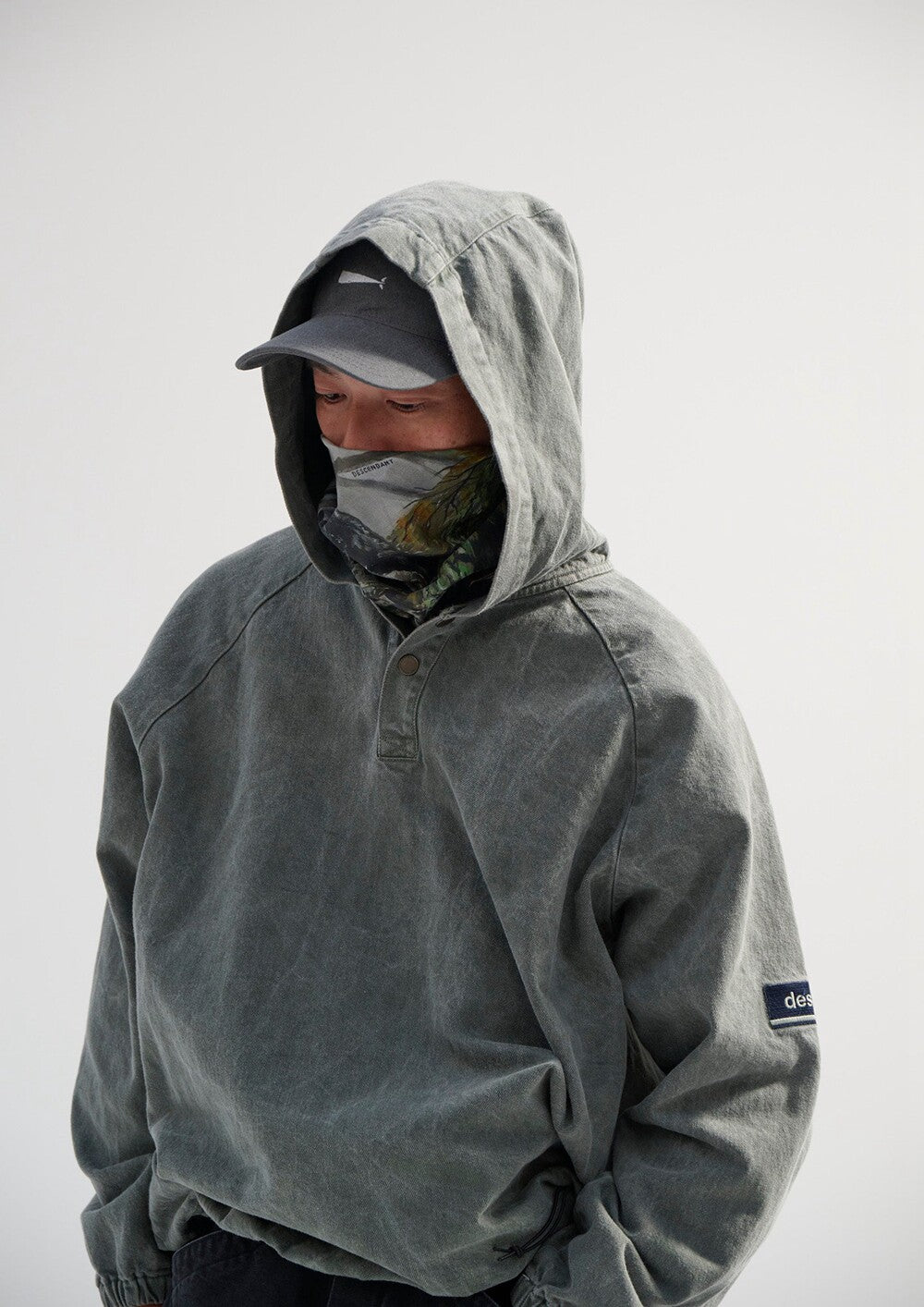 DESCENDANT MOLE HOODED LS SHIRT PIGMENT DYE 262WVDS-SHM04