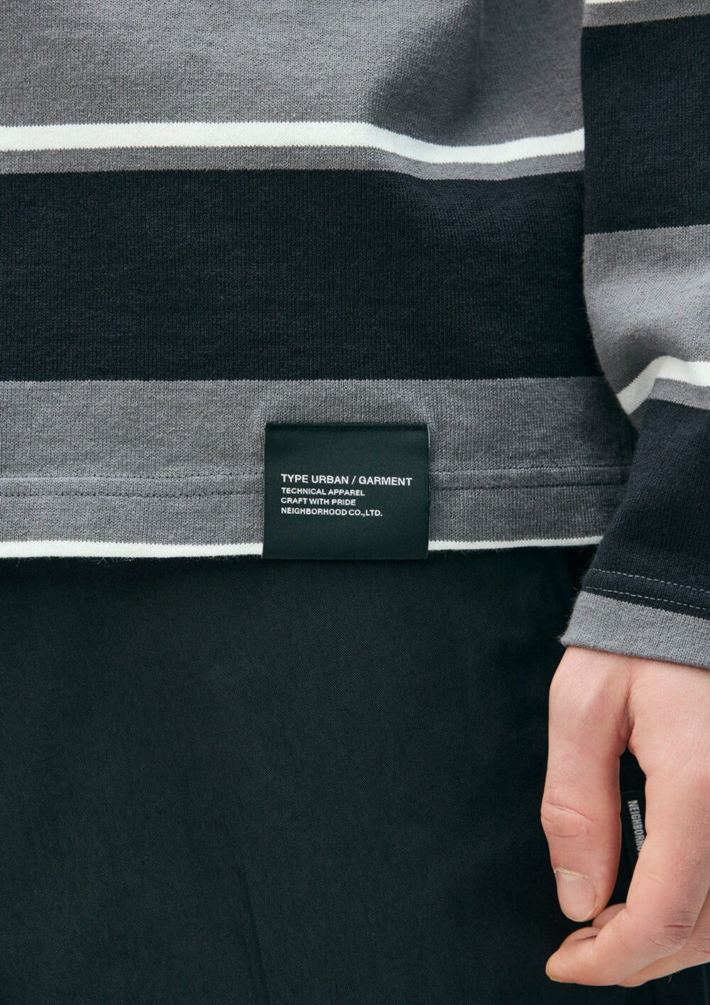 NEIGHBORHOOD BORDER CREW NECK LS 261UWNH-CSM12