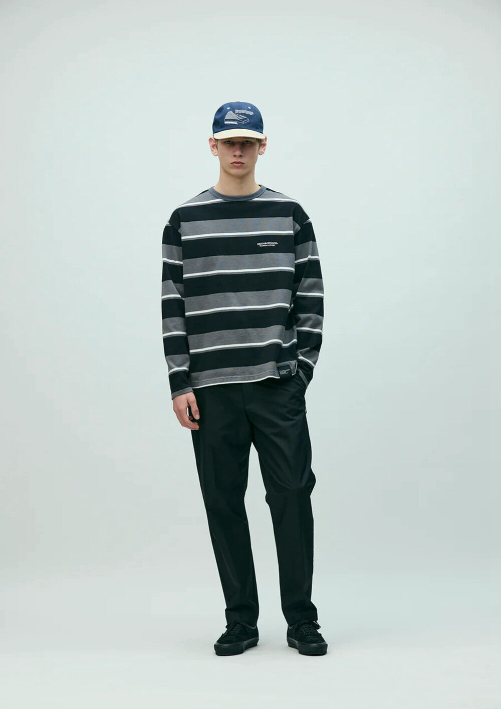 NEIGHBORHOOD BORDER CREW NECK LS 261UWNH-CSM12