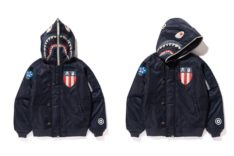 BAPE x NEIGHBORHOOD SHARK N-2B JACKET 171SZAPN-JKM01S