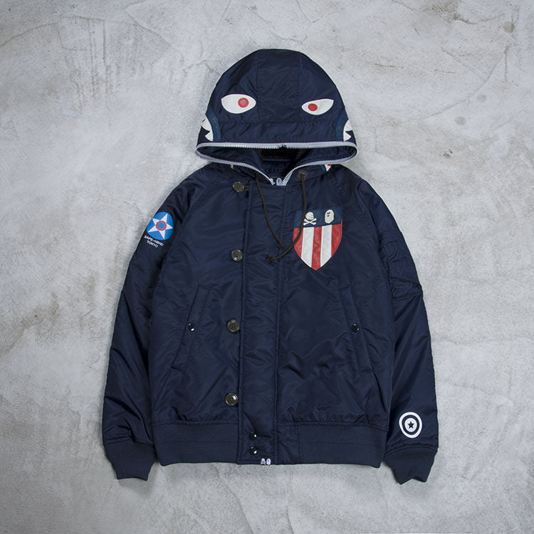 BAPE x NEIGHBORHOOD SHARK N-2B JACKET 171SZAPN-JKM01S