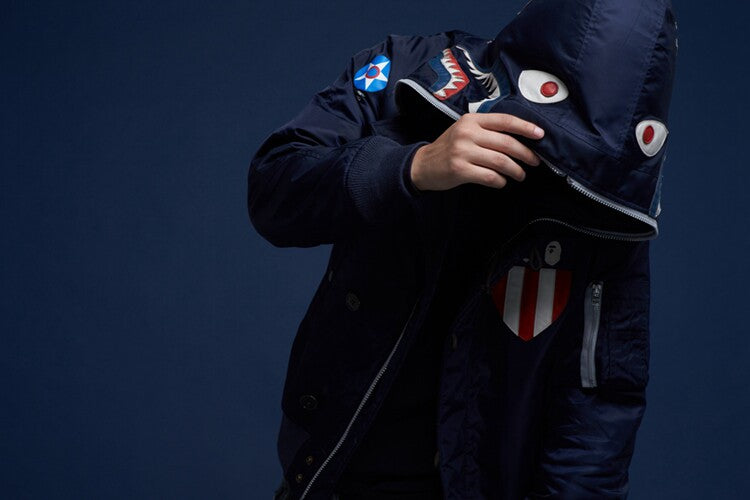 BAPE x NEIGHBORHOOD SHARK N-2B JACKET 171SZAPN-JKM01S